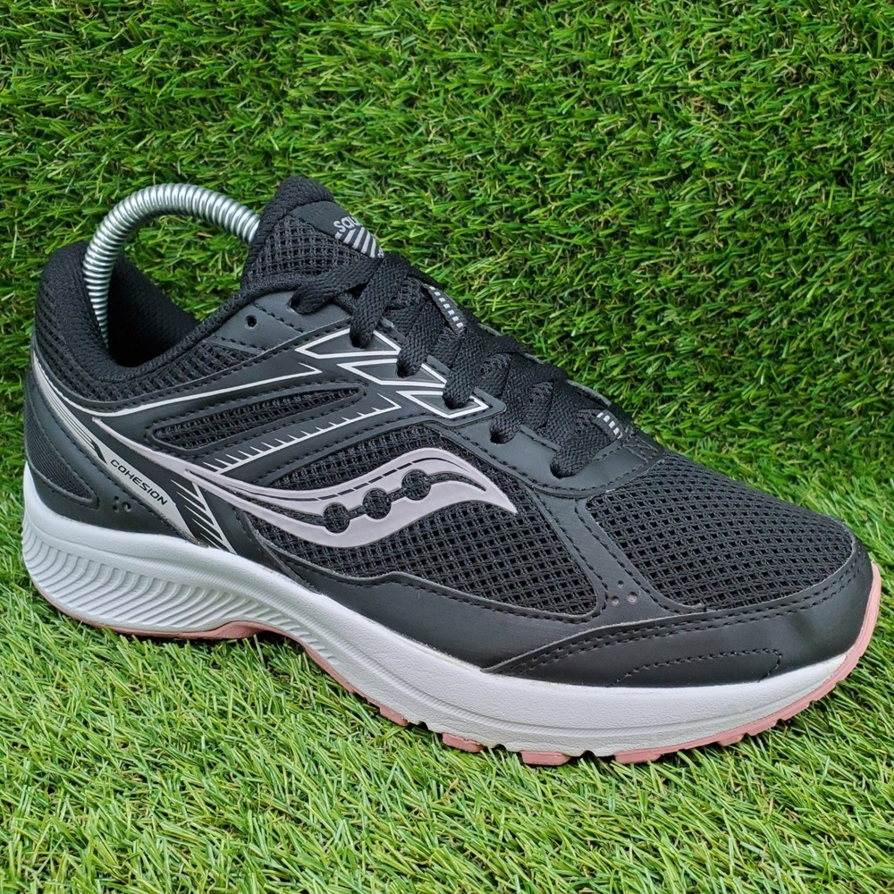 Saucony Cohesion 14 SIZE 7.5 WIDE Women's Running Walking Shoes Black Pink